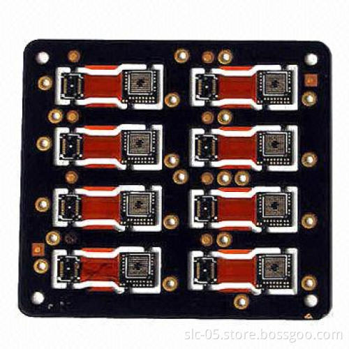 Rigid-flex PCBs, 6-layer 1.6mm Board Thickness and ENIG Surface Finish, with Black Solder Mask